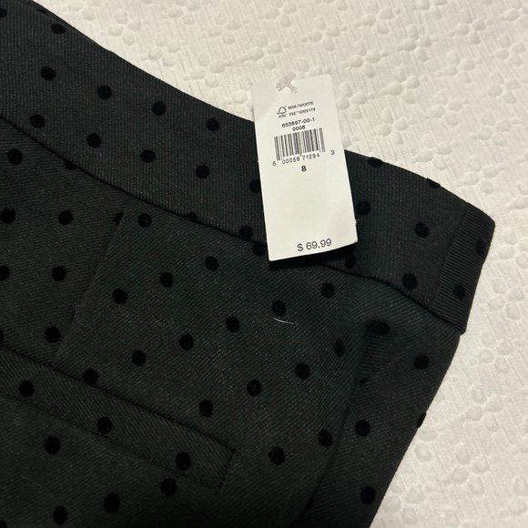 NWT - Banana Republic Black pants with velvet polka dots SZ 8 - Picture 2 of 4